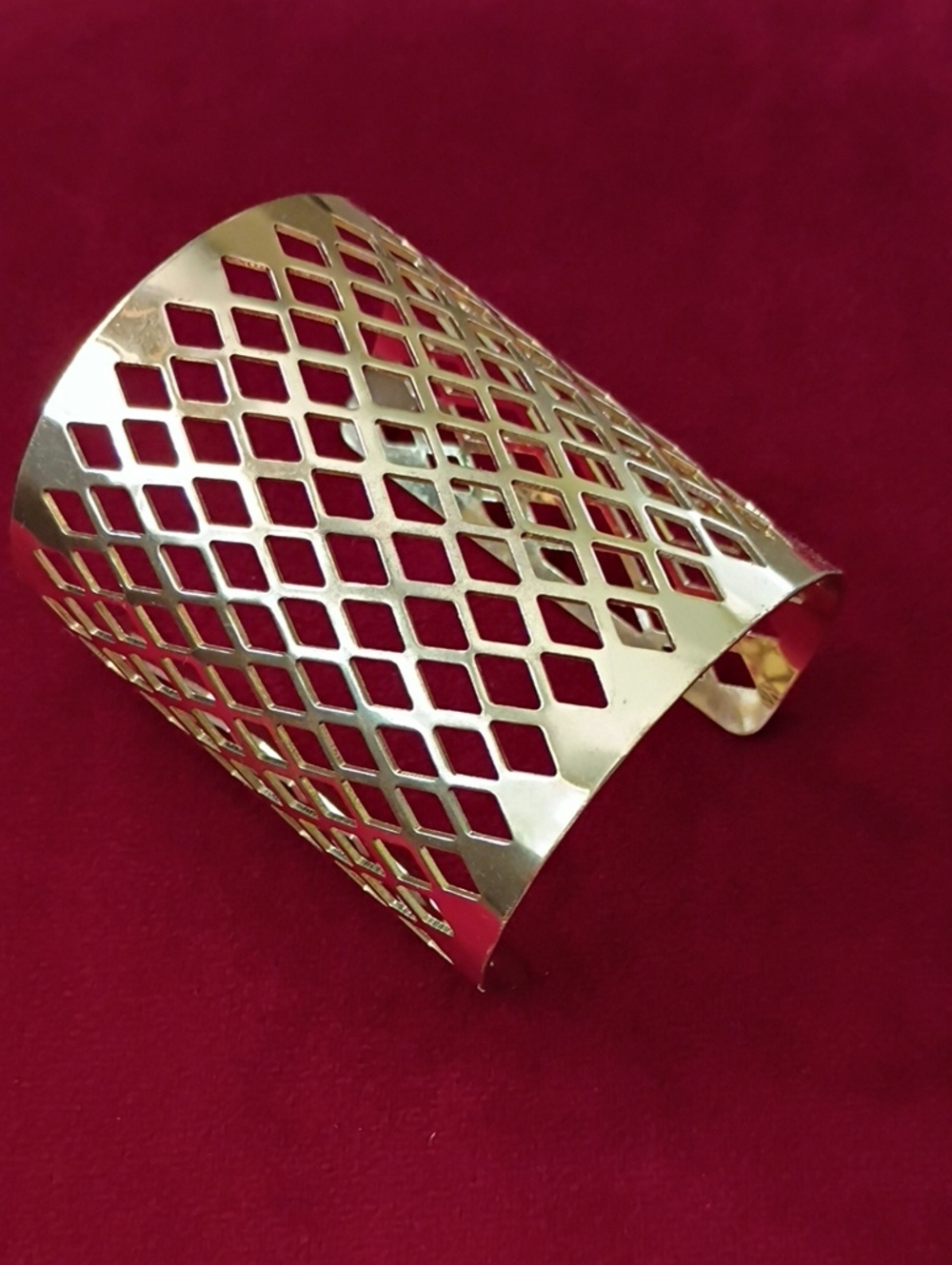 Gold Tone Openwork Cuff Bracelet - Women's Accessory
